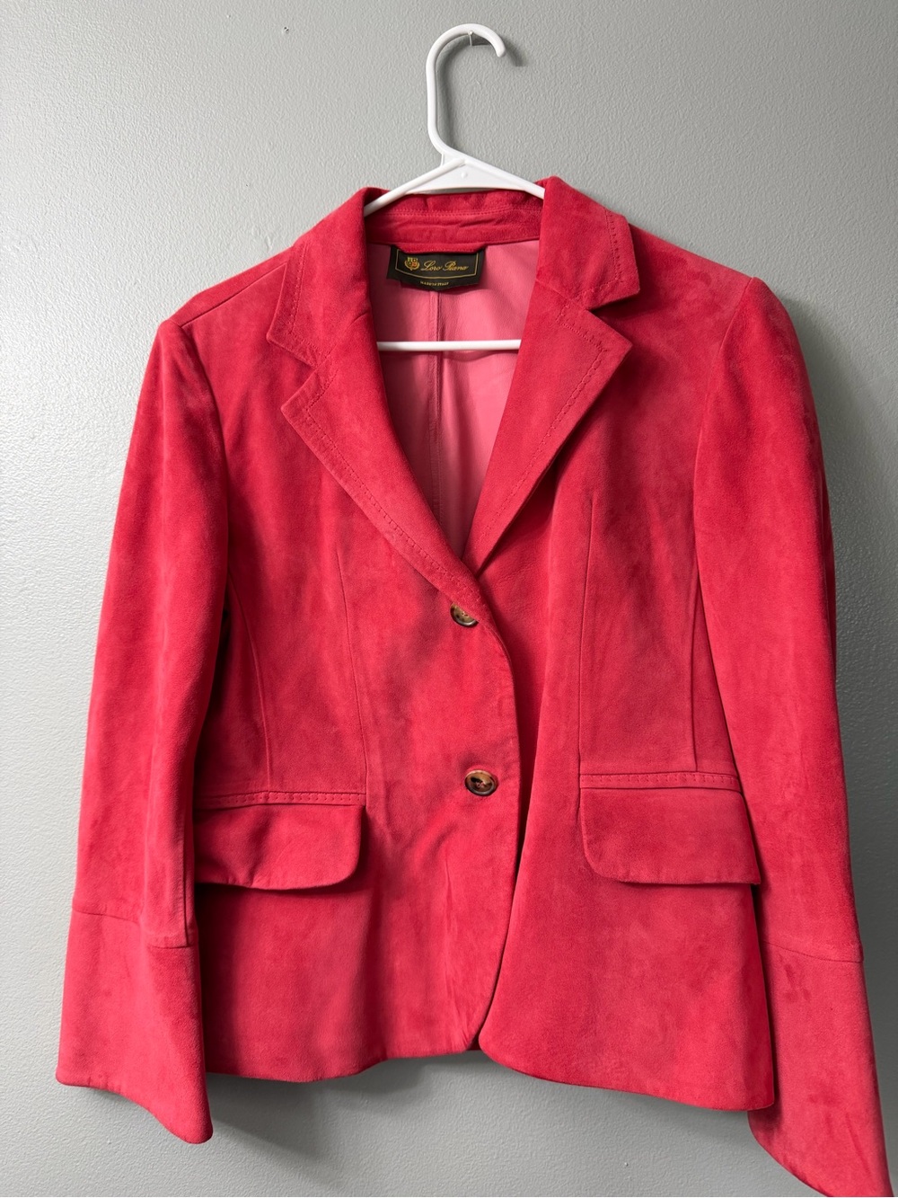 Loro Piana Pink Suede Blazer Jacket 46
